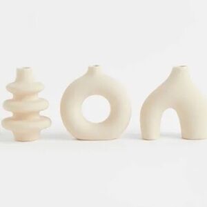 3pc Mini Iconic Stoneware Vases Set New in original packaging